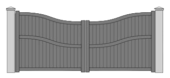 portail battant forme droite