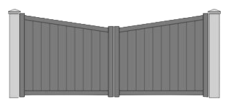 portail battant forme droite